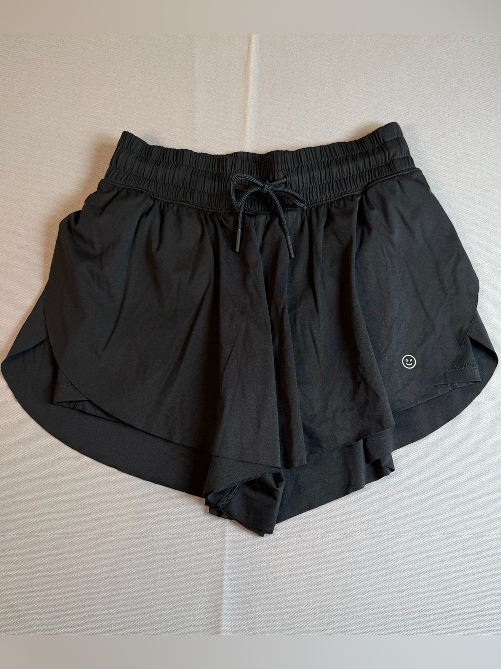Gilly Hicks Women’s szS Black Layered Flowy Athletic Shorts Drawstring Pockets